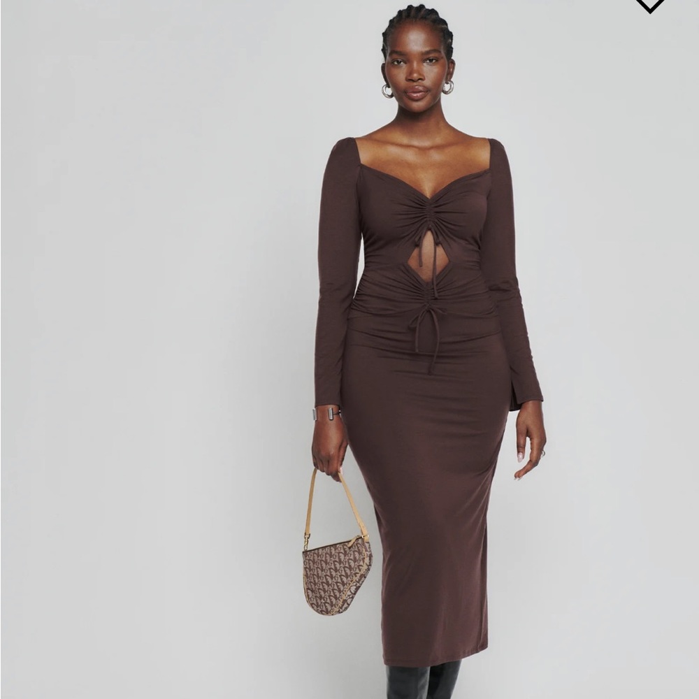 Reformation Chocolate Brown Colton Knit Dress 🤎